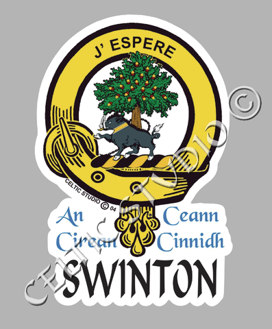 Custom Swinton Clan Crest Decal - Scottish Heritage Emblem Sticker for Car, Laptop, and Water Bottle