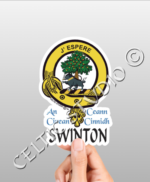 Vinyl  Swinton Clan Badge Decal - Personalized Scottish Family Heritage Sticker