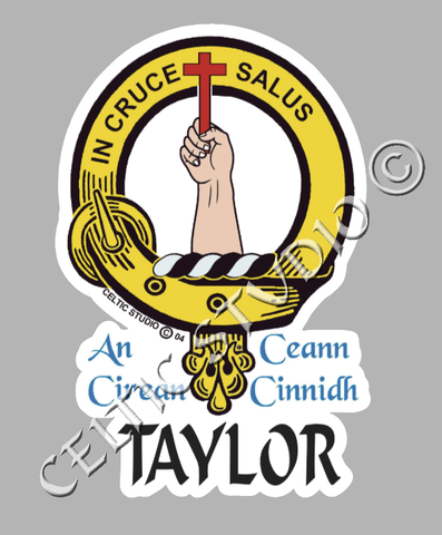 Custom Taylor Clan Crest Decal - Scottish Heritage Emblem Sticker for Car, Laptop, and Water Bottle