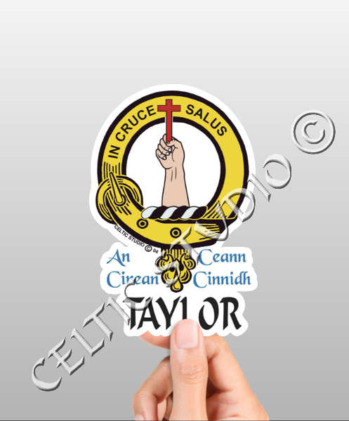 Vinyl  Taylor Clan Badge Decal - Personalized Scottish Family Heritage Sticker