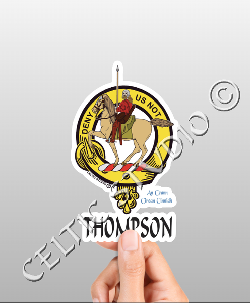 Vinyl  Thompson Clan Badge Decal - Personalized Scottish Family Heritage Sticker