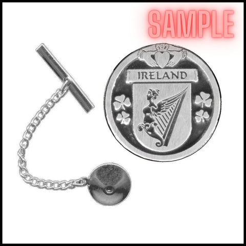 Phillips Irish Coat of Arms Disk Tie Tack/ Lapel Pin