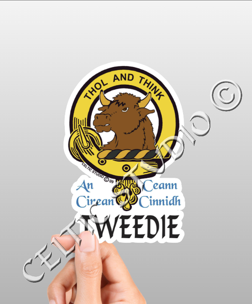 Vinyl  Tweedie Clan Badge Decal - Personalized Scottish Family Heritage Sticker