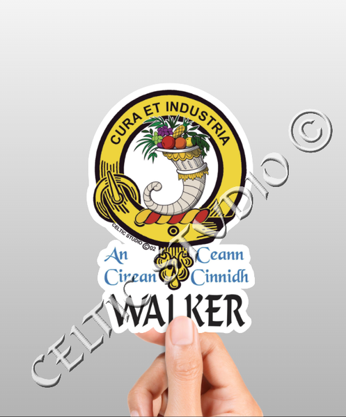 Vinyl  Walker Clan Badge Decal - Personalized Scottish Family Heritage Sticker
