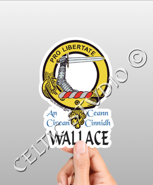 Vinyl  Wallace Clan Badge Decal - Personalized Scottish Family Heritage Sticker