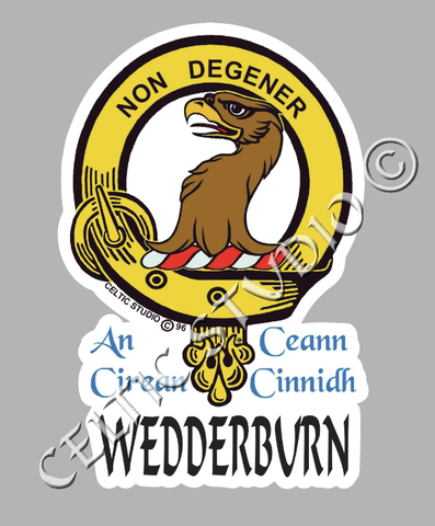 Custom Wedderburn Clan Crest Decal - Scottish Heritage Emblem Sticker for Car, Laptop, and Water Bottle