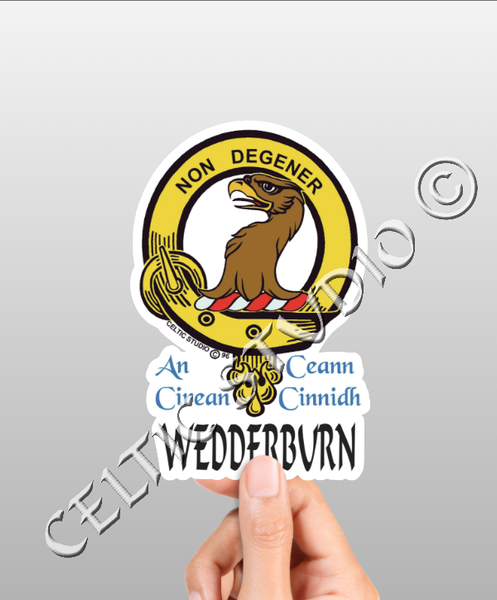 Vinyl  Wedderburn Clan Badge Decal - Personalized Scottish Family Heritage Sticker