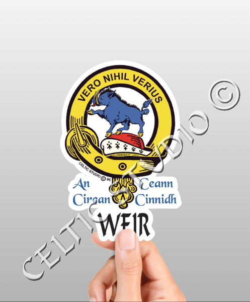 Vinyl  Weir Clan Badge Decal - Personalized Scottish Family Heritage Sticker