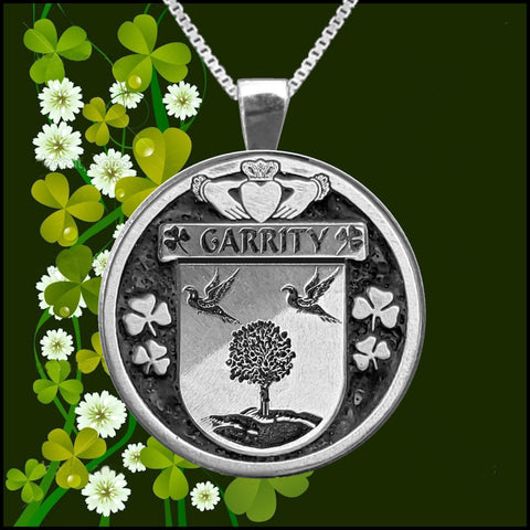 Garrity Irish Coat of Arms Disk Pendant, Irish