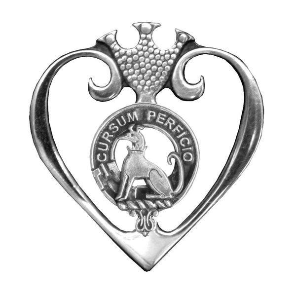 Hunter Clan Crest Luckenbooth Brooch, Scottish Pin - Sterling Silver