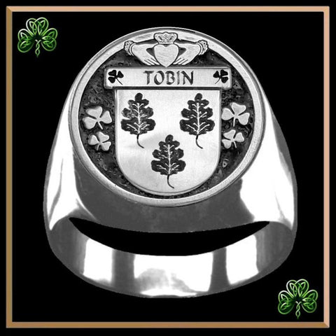Tobin Irish Coat of Arms Gents Ring IC100