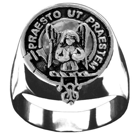 Preston Scottish Clan Crest Ring GC100 ~ Sterling Silver and Karat Gold