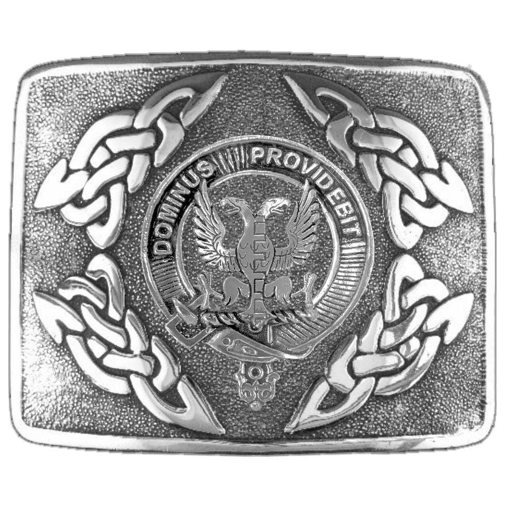 Boyle Clan Crest Interlace Kilt Buckle, Scottish Badge - Celtic Studio