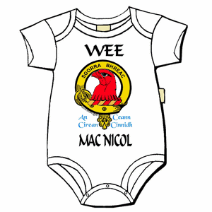MacNicol Scottish Clan Crest Baby Jumper - Celtic Studio
