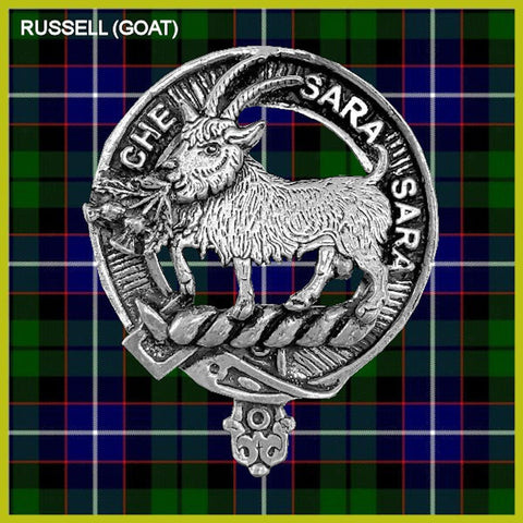 Russell (Goat) Clan Crest Scottish Cap Badge CB02 - Celtic Studio