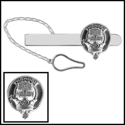 Hamilton Clan Crest Scottish Button Loop Tie Bar ~ Sterling silver