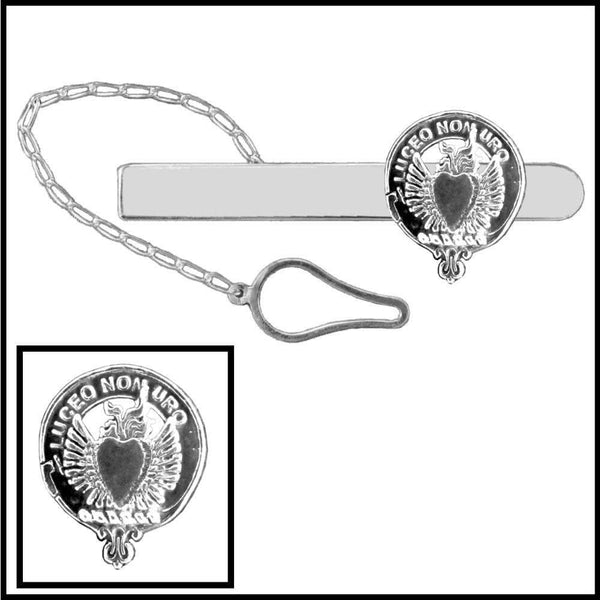 Smith Clan Crest Scottish Button Loop Tie Bar ~ Sterling silver