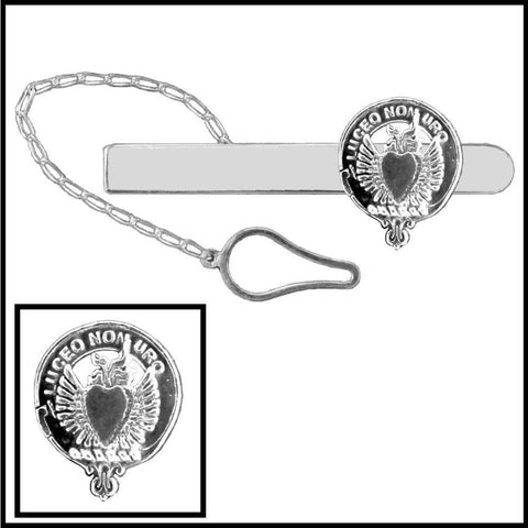 Smith Clan Crest Scottish Button Loop Tie Bar ~ Sterling silver