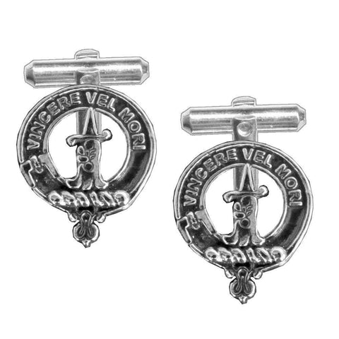 MacDowall Clan Crest Scottish Cufflinks; Pewter, Sterling Silver and Karat Gold