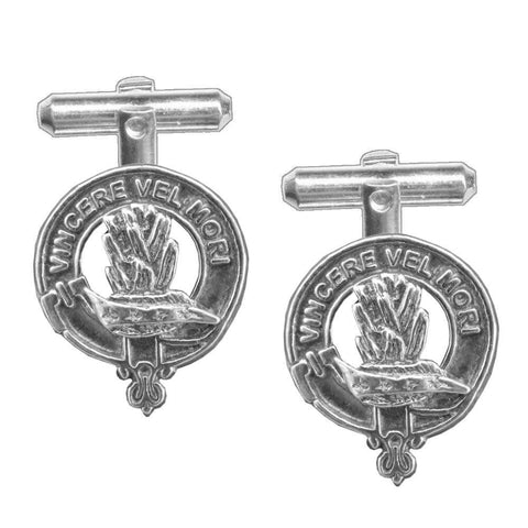 MacNeill Barra Clan Crest Scottish Cufflinks; Pewter, Sterling Silver and Karat Gold