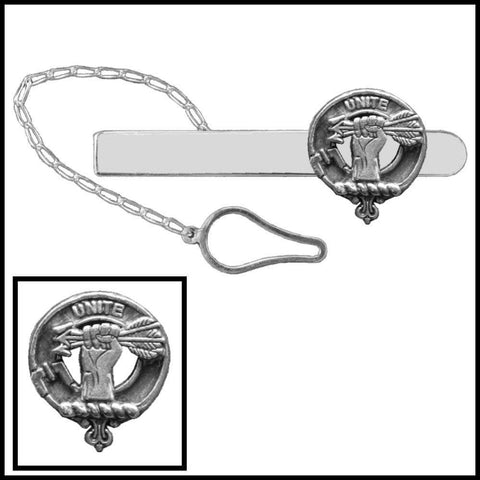 Brodie Clan Crest Scottish Button Loop Tie Bar ~ Sterling silver