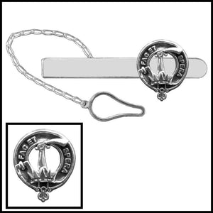 Matheson Clan Crest Scottish Button Loop Tie Bar ~ Sterling silver