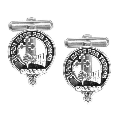 MacDonald (Sleat) Clan Crest Scottish Cufflinks; Pewter, Sterling Silver and Karat Gold