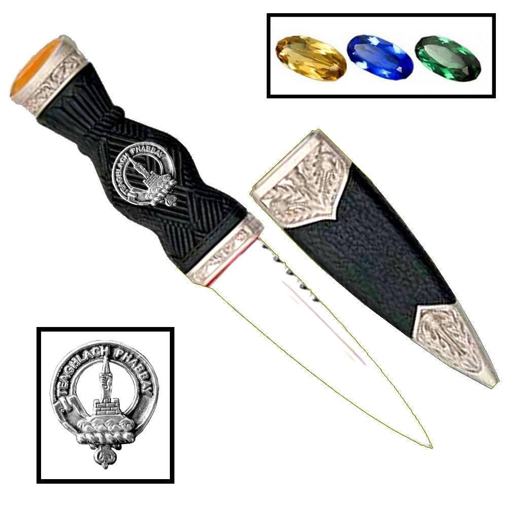 Morrison Clan Crest Sgian Dubh, Scottish Knife