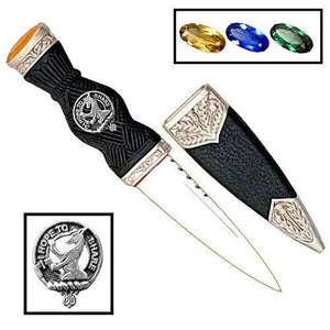 Riddell Clan Crest Sgian Dubh, Scottish Knife