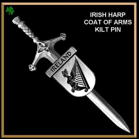 Ireland Coat of Arms Pewter or  Kilt Pin