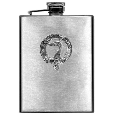 Arbuthnot 8oz Clan Crest Scottish Badge Stainless Steel Flask