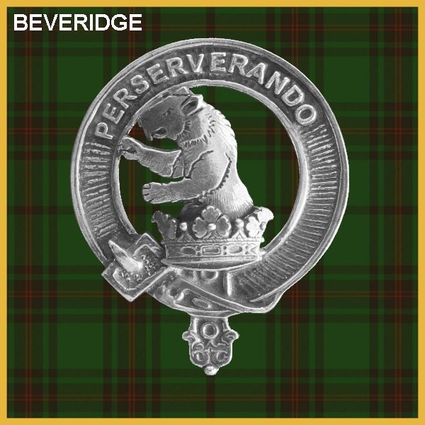 Beveridge 8oz Clan Crest Scottish Badge Stainless Steel Flask