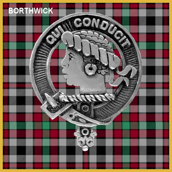 Borthwick 8oz Clan Crest Scottish Badge Stainless Steel Flask