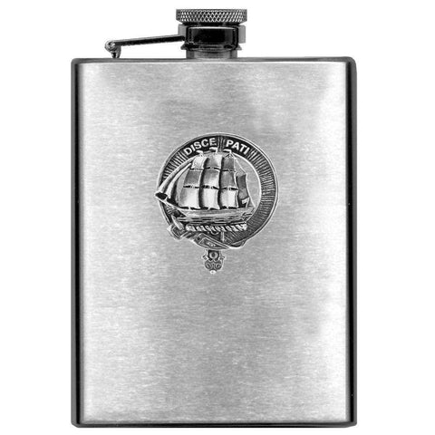 Duncan 8oz Clan Crest Scottish Badge Stainless Steel Flask