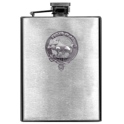 Finlay 8oz Clan Crest Scottish Badge Stainless Steel Flask