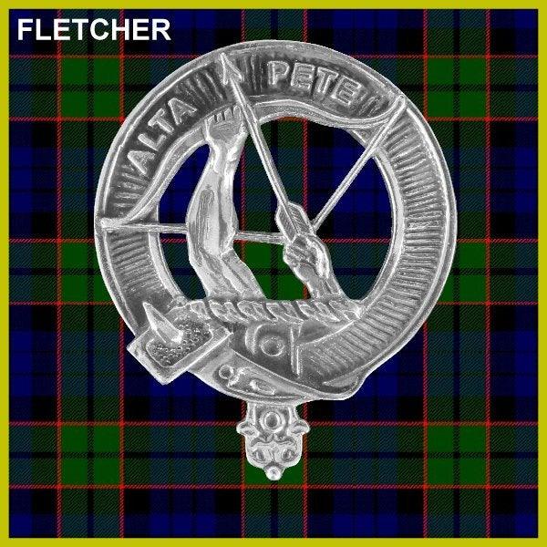 Fletcher 8oz Clan Crest Scottish Badge Stainless Steel Flask