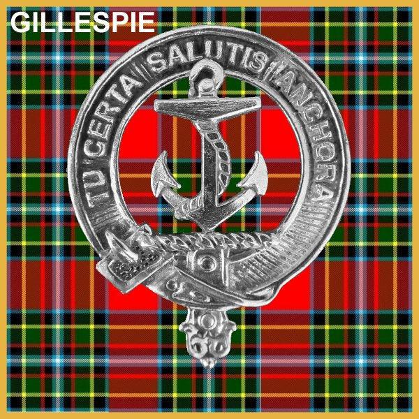 Gillespie 8oz Clan Crest Scottish Badge Stainless Steel Flask