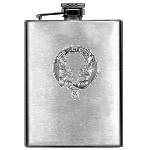 MacArthur 8oz Clan Crest Scottish Badge Stainless Steel Flask