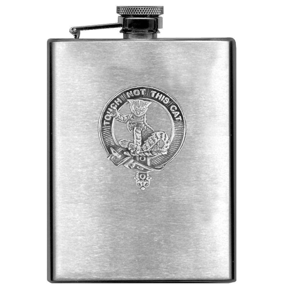 MacGillvray 8oz Clan Crest Scottish Badge Stainless Steel Flask
