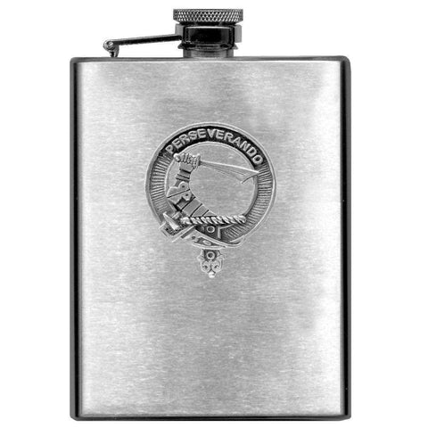 MacKellar 8oz Clan Crest Scottish Badge Stainless Steel Flask