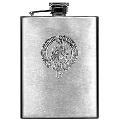 MacKenzie 8oz Clan Crest Scottish Badge Stainless Steel Flask
