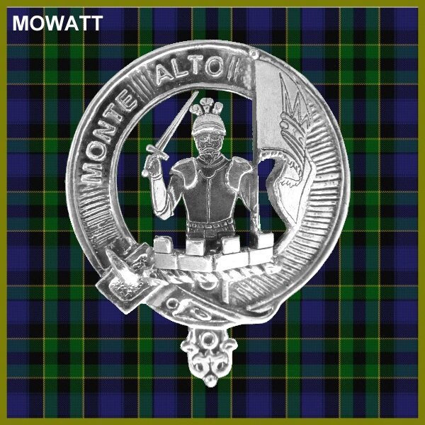 Mowat 8oz Clan Crest Scottish Badge Stainless Steel Flask