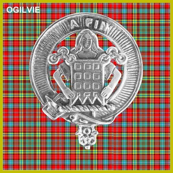 Ogilvie 8oz Clan Crest Scottish Badge Stainless Steel Flask