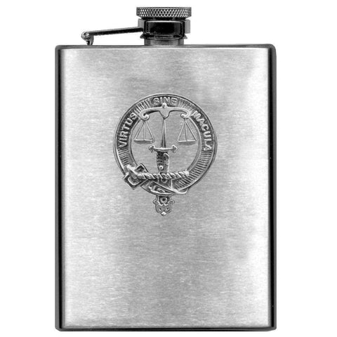 Russell 8oz Clan Crest Scottish Badge Stainless Steel Flask