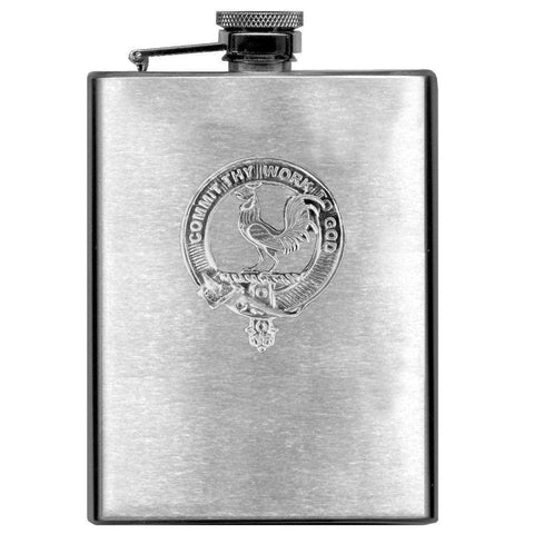 Sinclair 8oz Clan Crest Scottish Badge Stainless Steel Flask