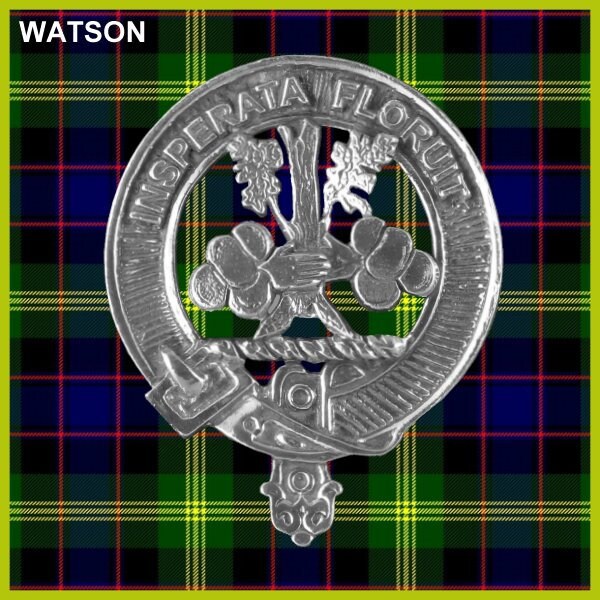 Watson 8oz Clan Crest Scottish Badge Stainless Steel Flask