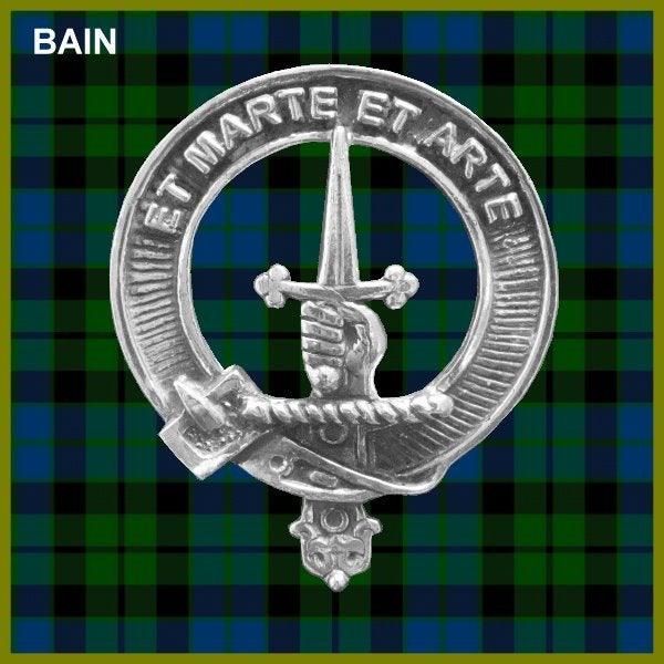 Bain 8oz Clan Crest Scottish Badge Stainless Steel Flask