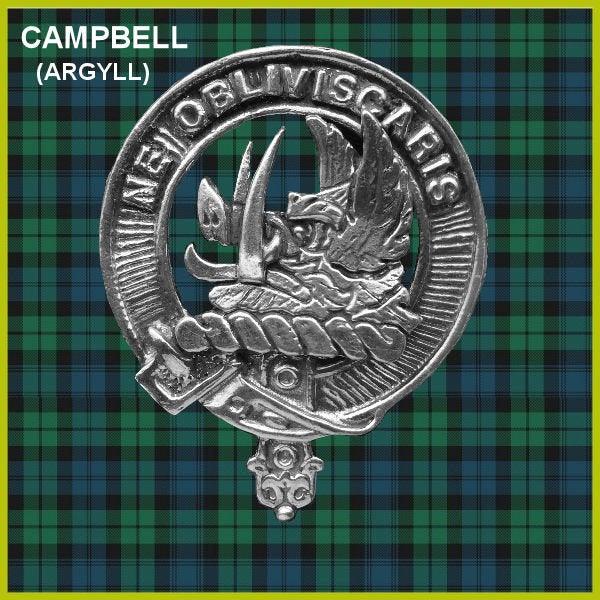 Campbell Argyll 8oz Clan Crest Scottish Badge Stainless Steel Flask