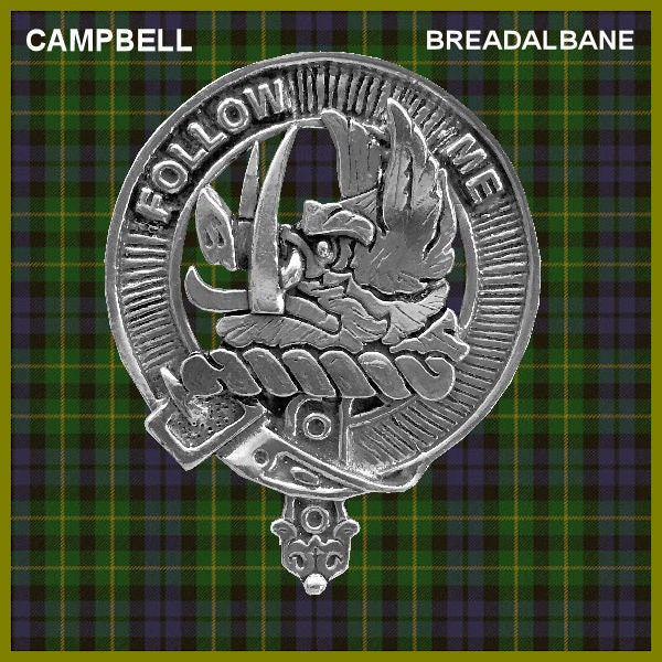 Campbell Breadalbane 8oz Clan Crest Scottish Badge Stainless Steel Flask