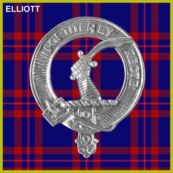 Elliott 8oz Clan Crest Scottish Badge Stainless Steel Flask